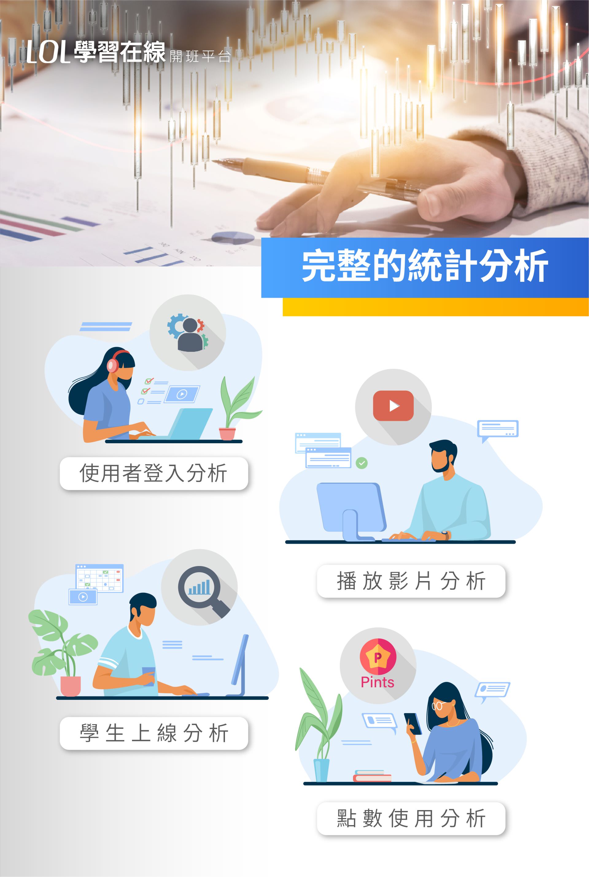 Complete statistics and learning analytics